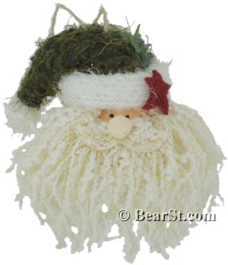 Gund Country Kringles Santa Face Ornament, green